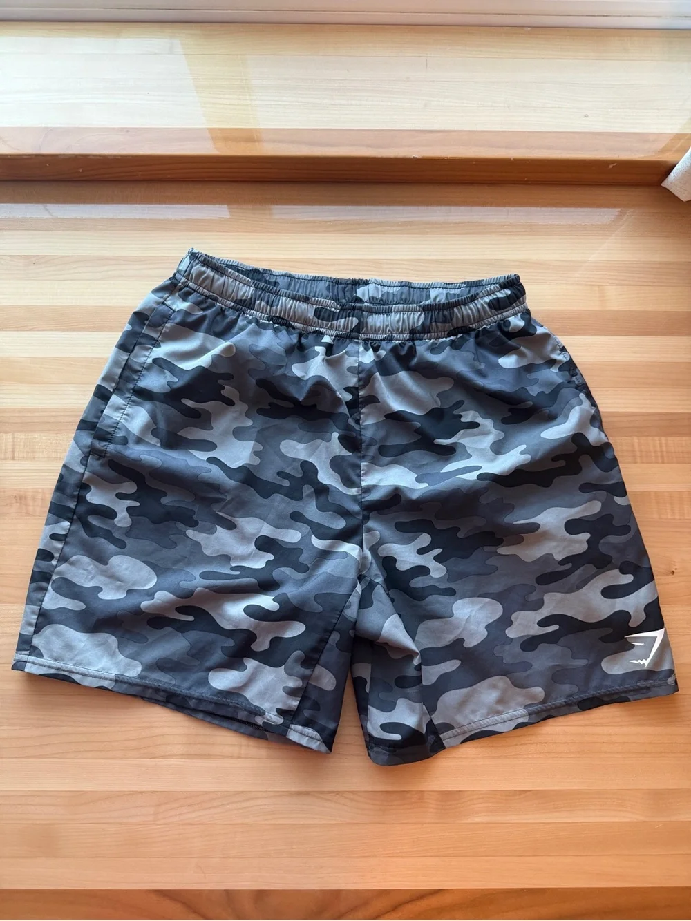 Gymshark Gray & Black Camo Training Shorts